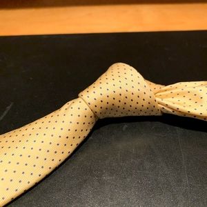 Silk Yellow Christian Dior Polka Dot Tie